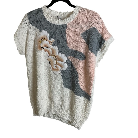 Western Connection Floral Knit Sweater 80’s vintage size medium - Picture 1 of 10